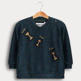 חולצת בייבי שעון חול - כחול