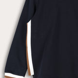 Boys' French Shirt with Side Ribbon - Navy