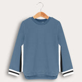 חולצת פוטר בסיומת פסים - כחול