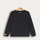 Boys' French Rib T-Shirt with Text - Black