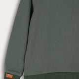 Boys' French Rib T-Shirt with Text - Dark Green