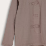 חולצת פוטר עם סקייטבורד - בז'