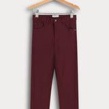 מכנסי ג'ינס עם כיסים - בורדו