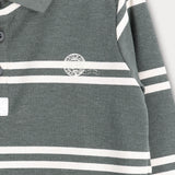 חולצת פולו פסים - ירוק