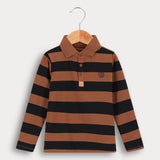 חולצת פולו פסים - קאמל