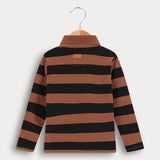 חולצת פולו פסים - קאמל