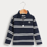חולצת פולו פסים - נייבי
