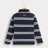 חולצת פולו פסים - נייבי