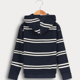 חולצת פסים עם קפוצ'ון - נייבי