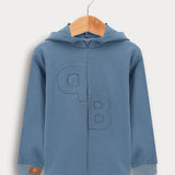 חולצת קפוצ'ון סיומת ריב - כחול