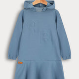 שמלת קפוצ'ון צווארון ריב - כחול