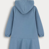 שמלת קפוצ'ון צווארון ריב - כחול