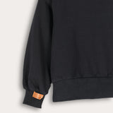 חולצת פוטר בסיומת ריב עבה - שחור