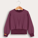 Girls French Shirt with Rivet Inscription - Purple