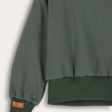 חולצת פוטר בסיומת ריב עבה - זית