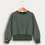 חולצת פוטר בסיומת ריב עבה - זית