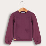 Girls' French Shirt with Bow Ties - Purple