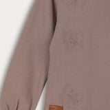 Girls' French Shirt with Bow Ties - MOCHA
