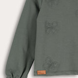 Girls' French Shirt with Bow Ties - Dark Green