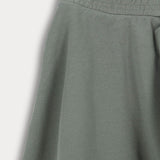 חצאית פעמון עם גומי רחב - זית