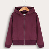 French Girls Hoodie with Fur - Purple