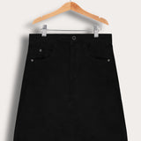 חצאית קורדרוי ישרה - שחור