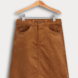 חצאית קורדרוי ישרה - קאמל
