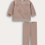 Baby Girls French Bow Tie Set - MOCHA