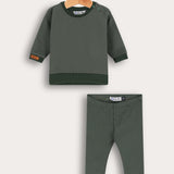 Baby June French Set with Rivet and Inscription - Dark Green