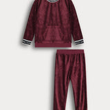 פיג'מת קטיפה בסיומת ריב - חציל