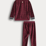 פיג'מת קטיפה בסיומת ריב - חציל