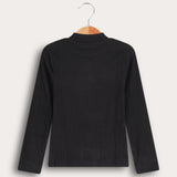 חולצת חצי גולף - שחור