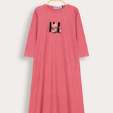 3/4 Sleeve Teddy Bear Nightgown - Pink