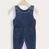 Long denim overalls - dk. blue