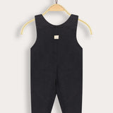 Long denim overalls - black