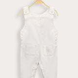 Long denim overalls - white