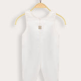 Long denim overalls - white
