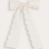 Long lace bow tie - beige
