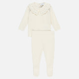 סט ריב עם צווארון - שמנת