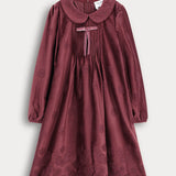 שמלת קטיפה עם צווארון - חציל