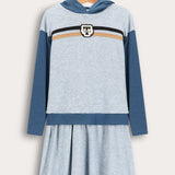 שמלת סריג קפוצ'ון - תכלת