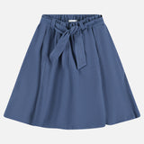 חצאית ריב עם קשירה - כחול