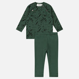 סט בייבי ריב מודפס - ירוק