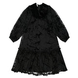 שמלת טול בשילוב קטיפה - שחור