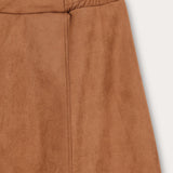 חצאית במראה זמש - קאמל