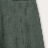 חצאית במראה זמש - זית