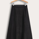 חצאית במראה זמש - שחור