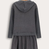 שמלת סריג קפוצ'ון - אפור