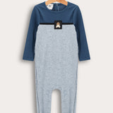 בייביגרו סריג בשילוב ריב - תכלת