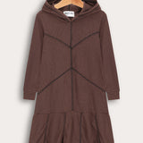 שמלת קפוצ'ון ריב קומות - חום